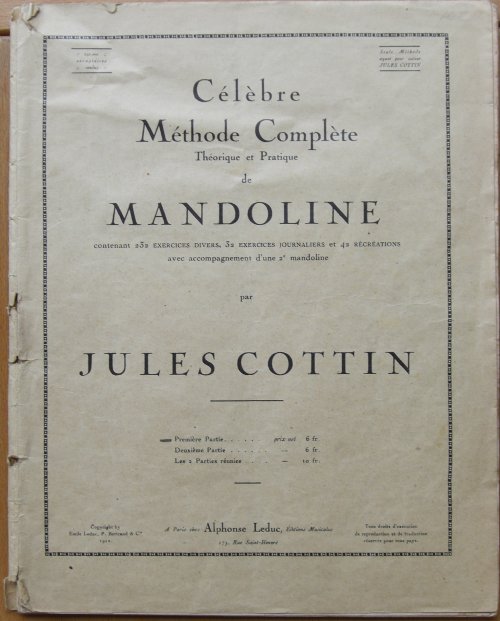 Célèbre Méthode Complète Théorique et Pratique de Mandoline