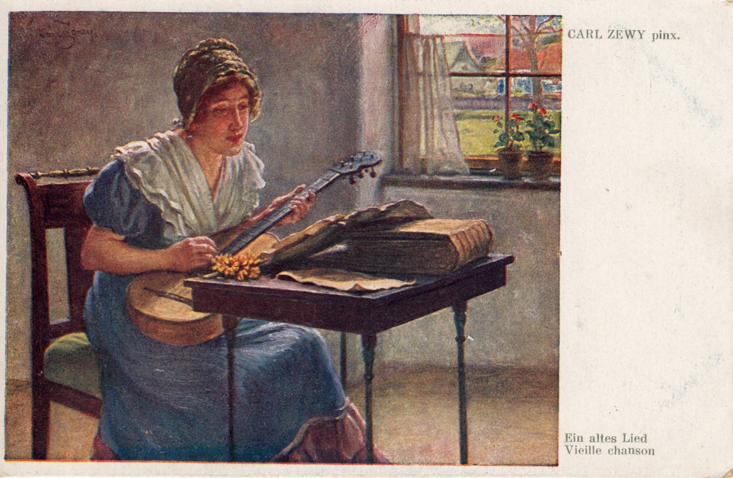 Postkarte Ein altes Lied Gitarre