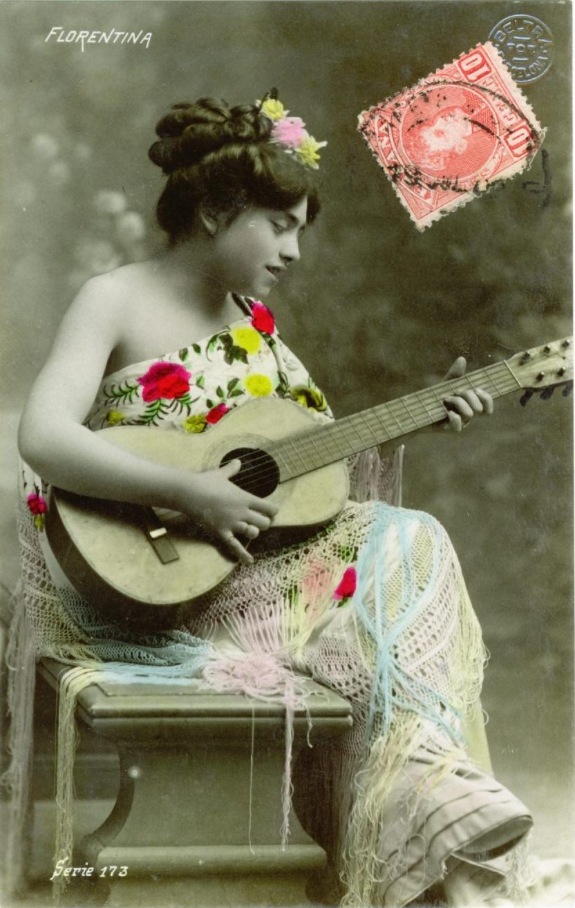 Florentina Gitarre Postkarte