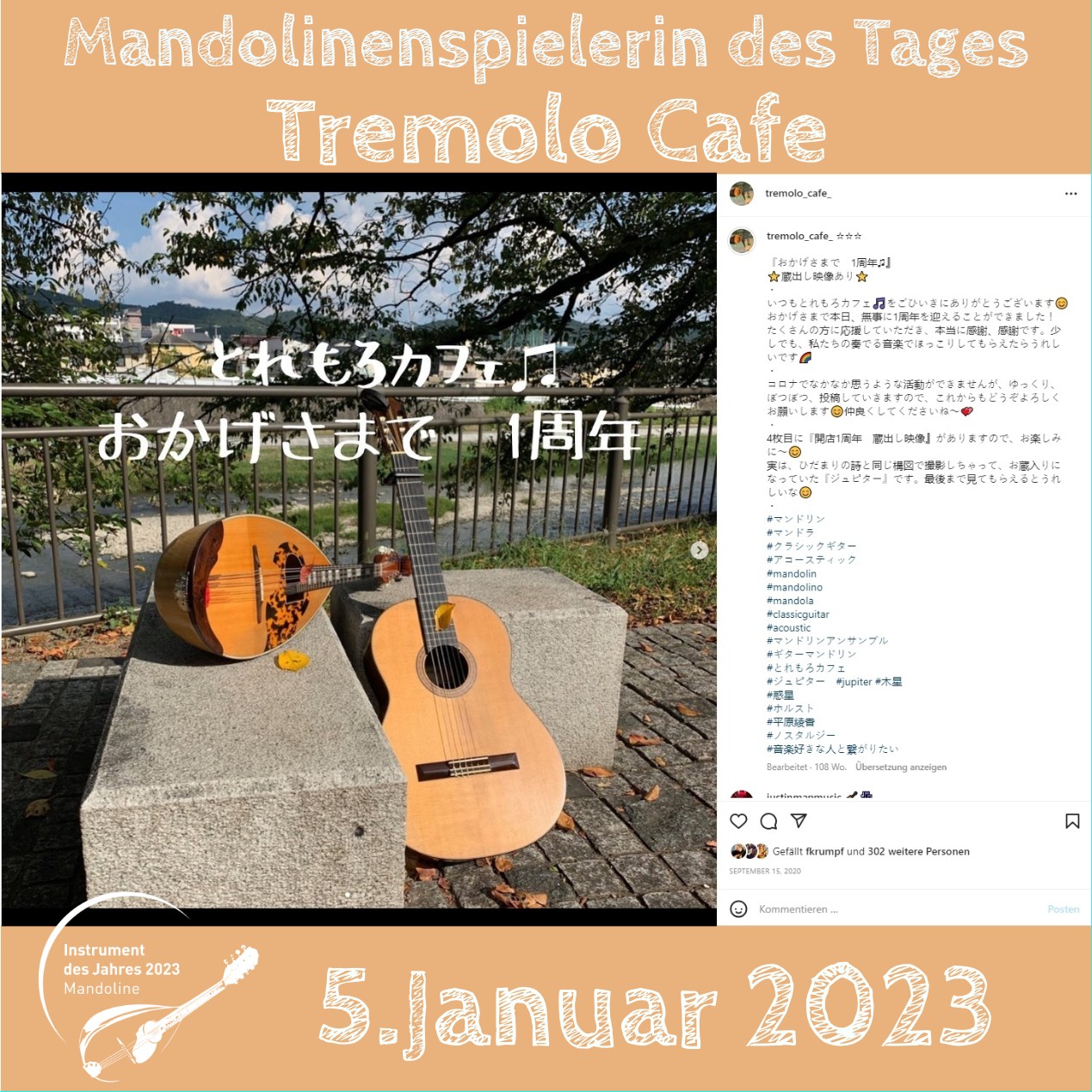 Tremolo Cafe Mandoline Mandola Gitarre