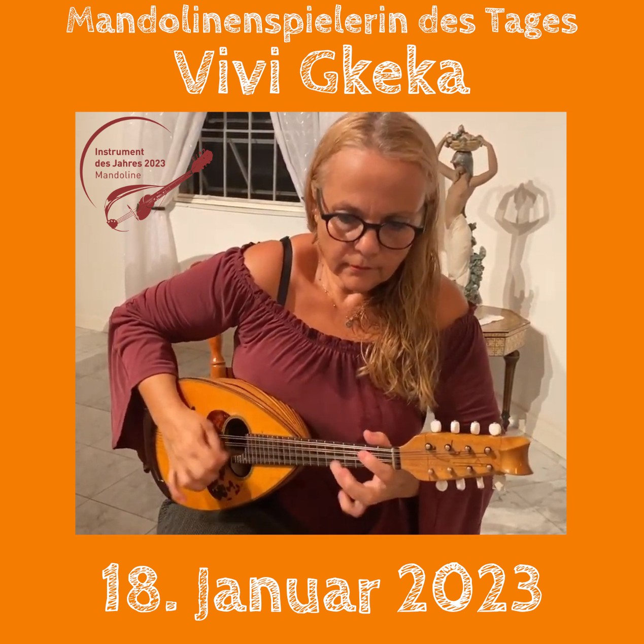 Vivi Gkeka  Mandoline Instrument des Jahres 2023 Mandolinenspieler des Tages