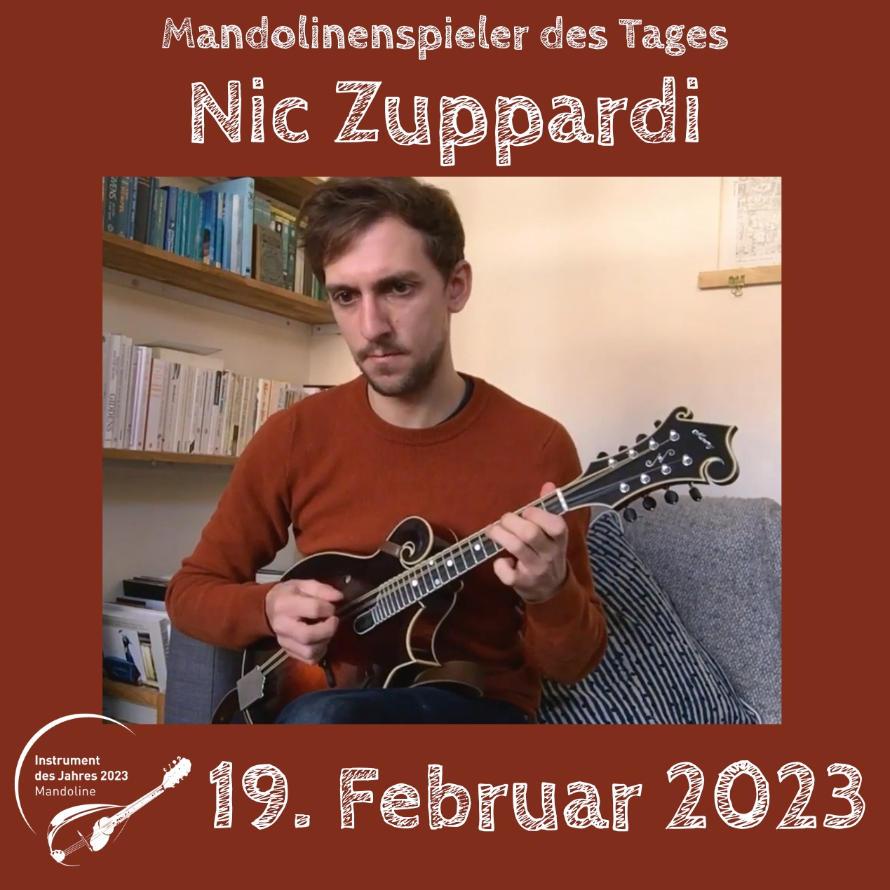 Nic Zuppardi Mandoline Instrument des Jahres 2023 Mandolinenspieler des Tages