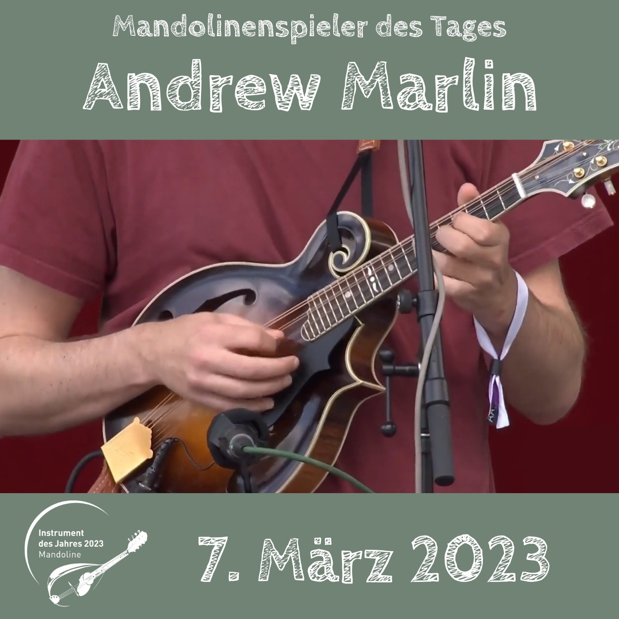 Andrew Marlin Mandoline Instrument des Jahres 2023 Mandolinenspieler des Tages