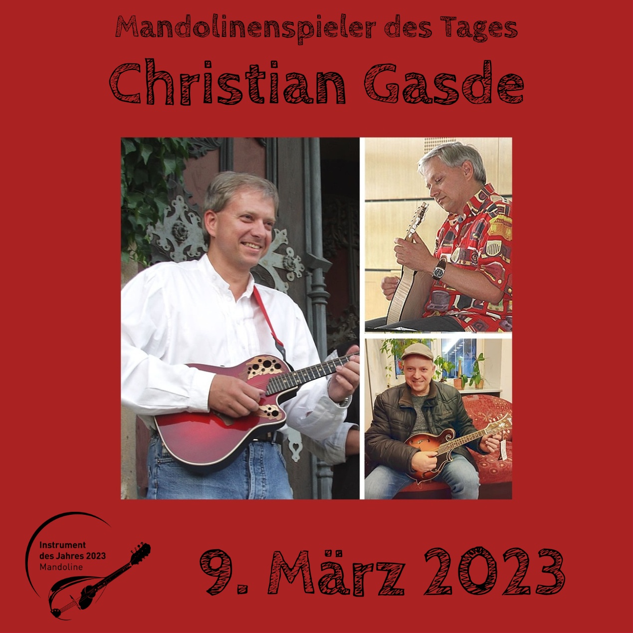 Christian Gasde Mandoline Instrument des Jahres 2023 Mandolinenspieler des Tages