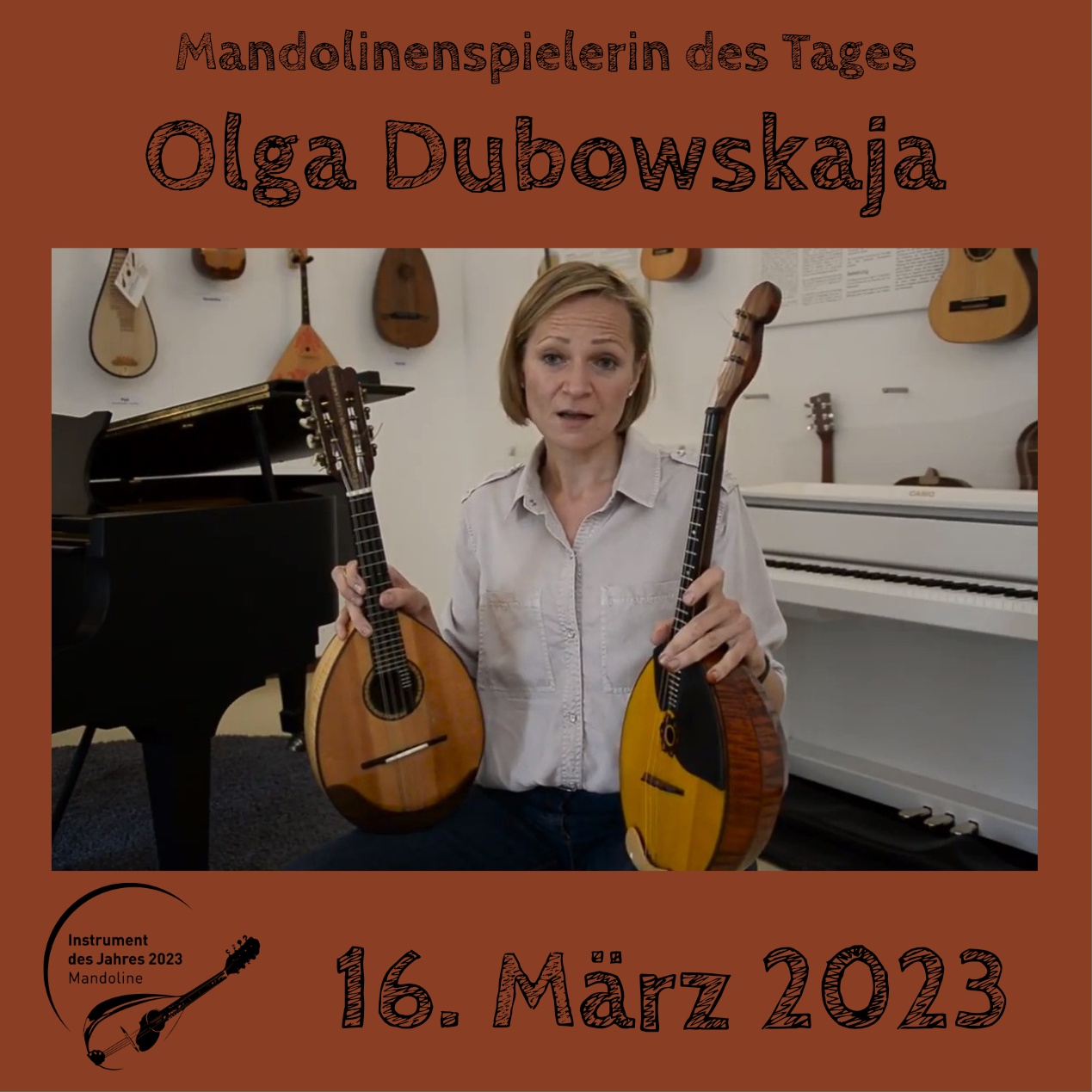 Olga Dubowskaja Mandoline Instrument des Jahres 2023 Mandolinenspielerin des Tages