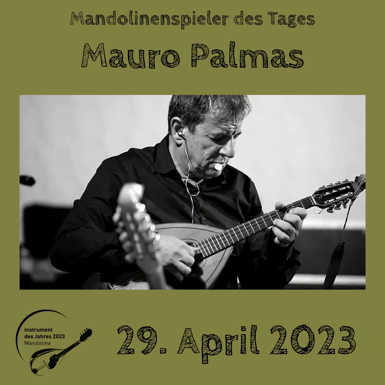 Mauro Palmas Mandola Mandocello Liutocantabile Instrument des Jahres 2023 Mandolinenspieler Mandolinenspielerin des Tages