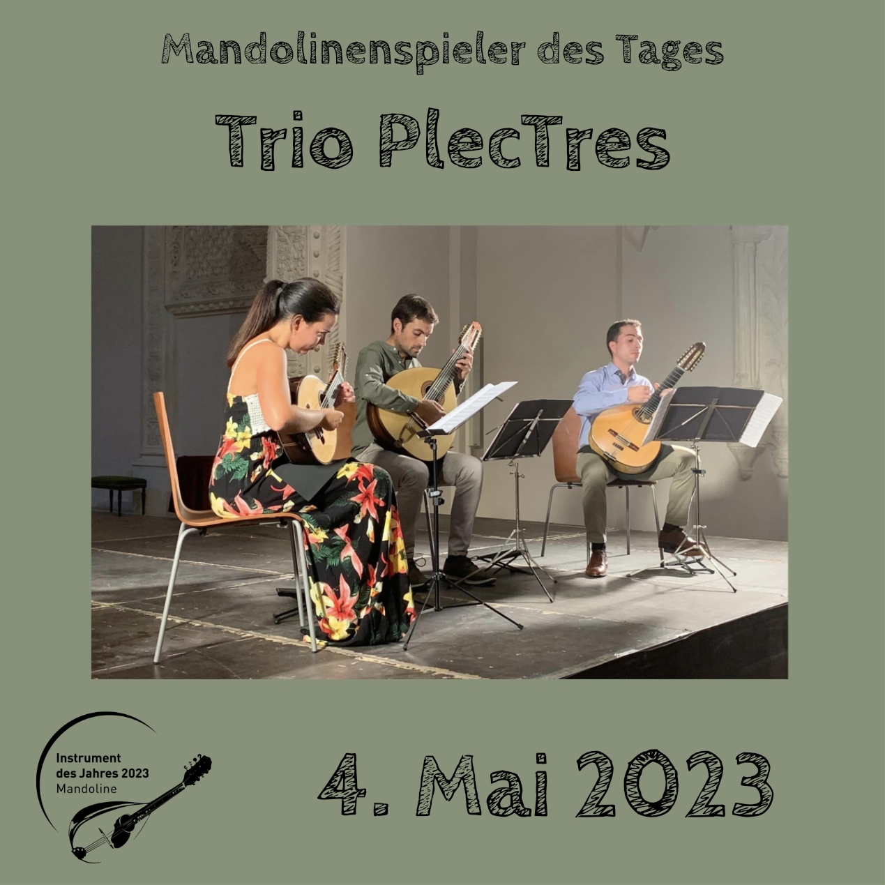 Trio PlecTres Mandoline Instrument des Jahres 2023 Mandolinenspieler Mandolinenspielerin des Tages