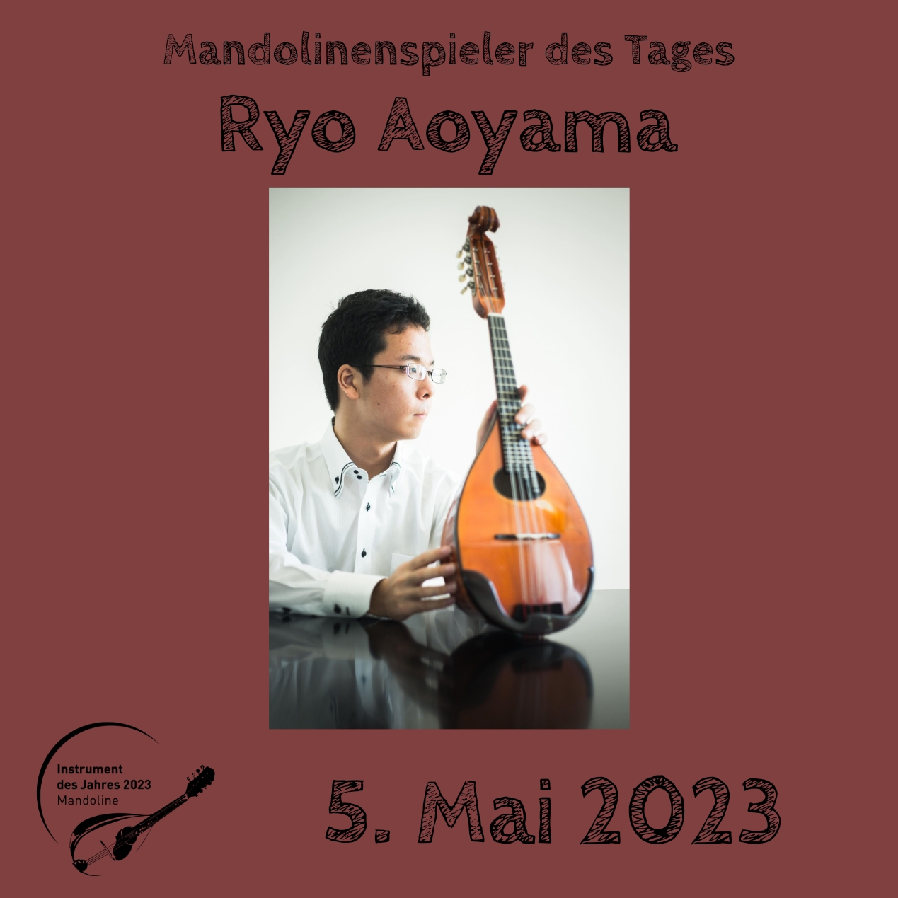 Ryo Aoyama Mandoline Instrument des Jahres 2023 Mandolinenspieler Mandolinenspielerin des Tages