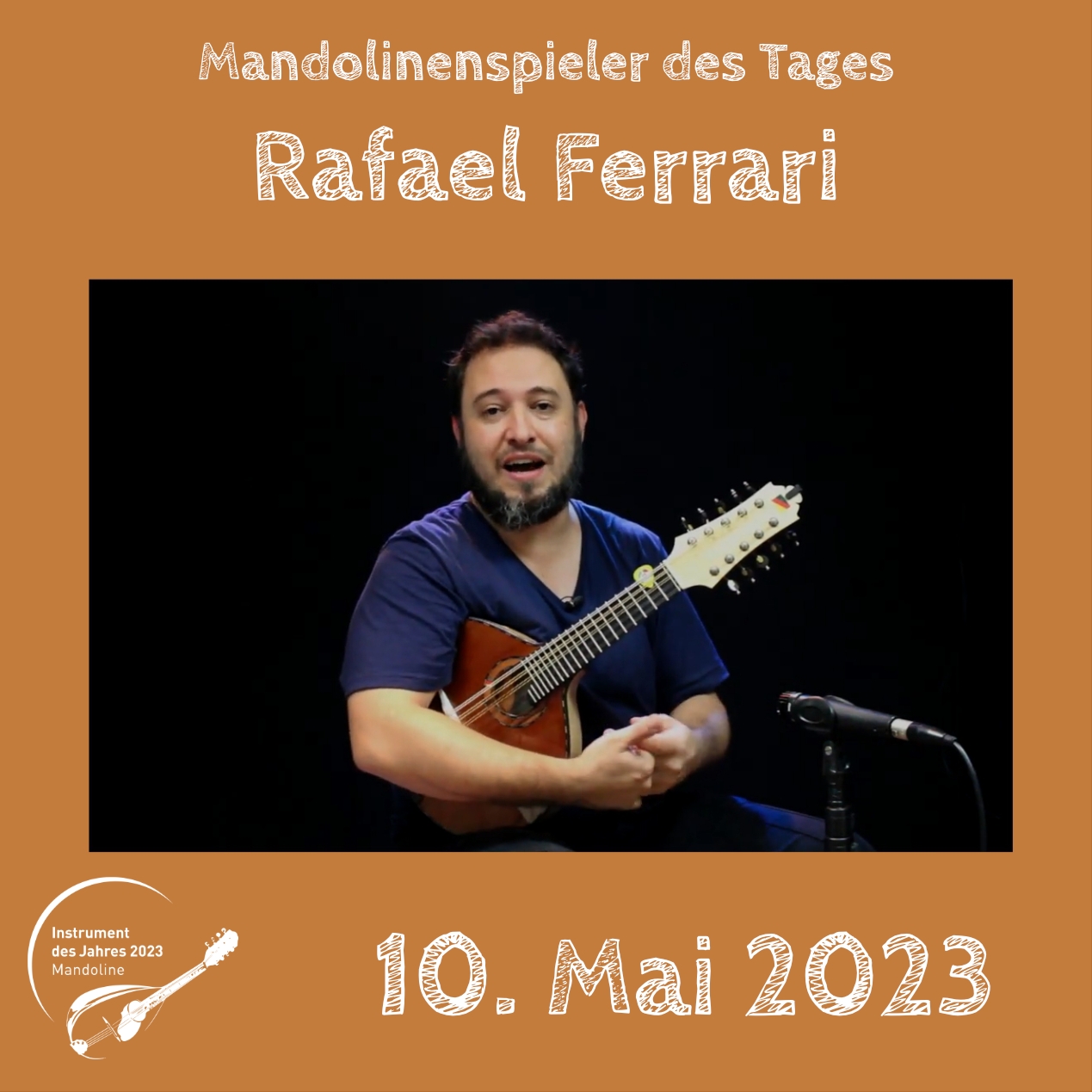 Rafael Ferrari Mandoline Instrument des Jahres 2023 Mandolinenspieler Mandolinenspielerin des Tages