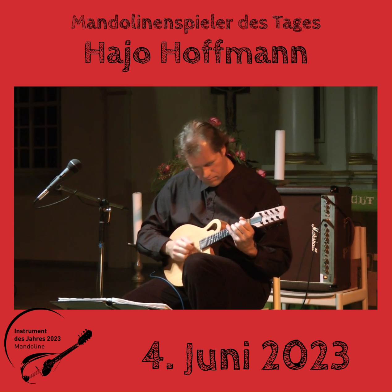 Hajo Hoffmann Mandoline Instrument des Jahres 2023 Mandolinenspieler Mandolinenspielerin des Tages