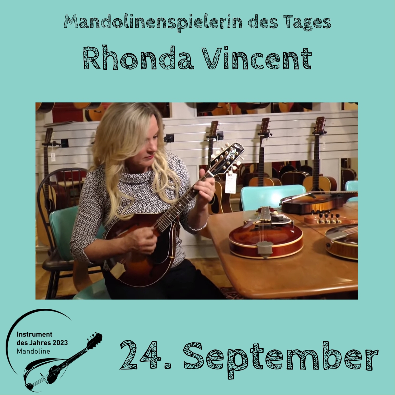 24. September - Rhonda Vincent Mandoline Instrument des Jahres 2023 Mandolinenspieler Mandolinenspielerin des Tages