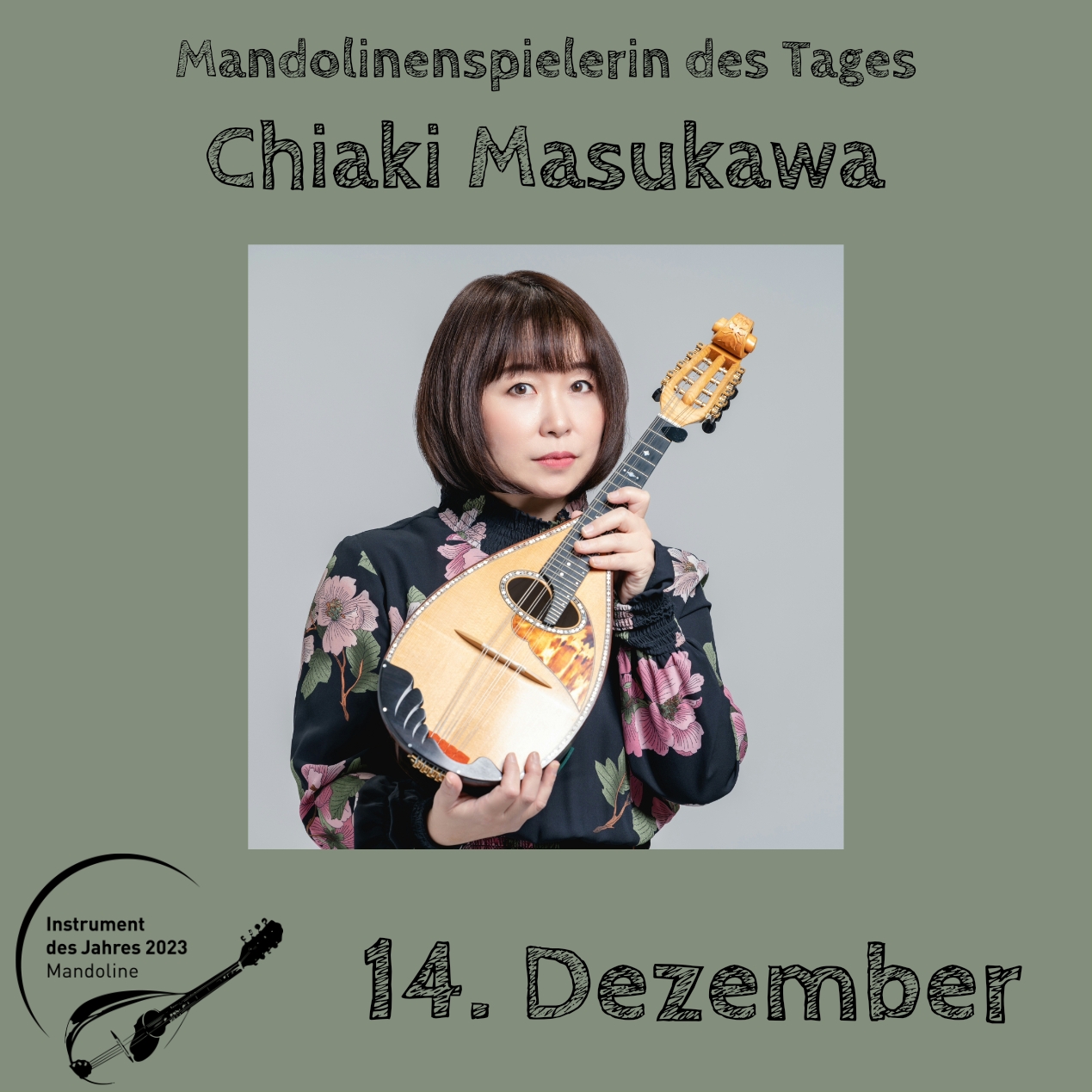 14. Dezember - Chiaki Masukawa Instrument des Jahres 2023 Mandolinenspieler Mandolinenspielerin des Tages